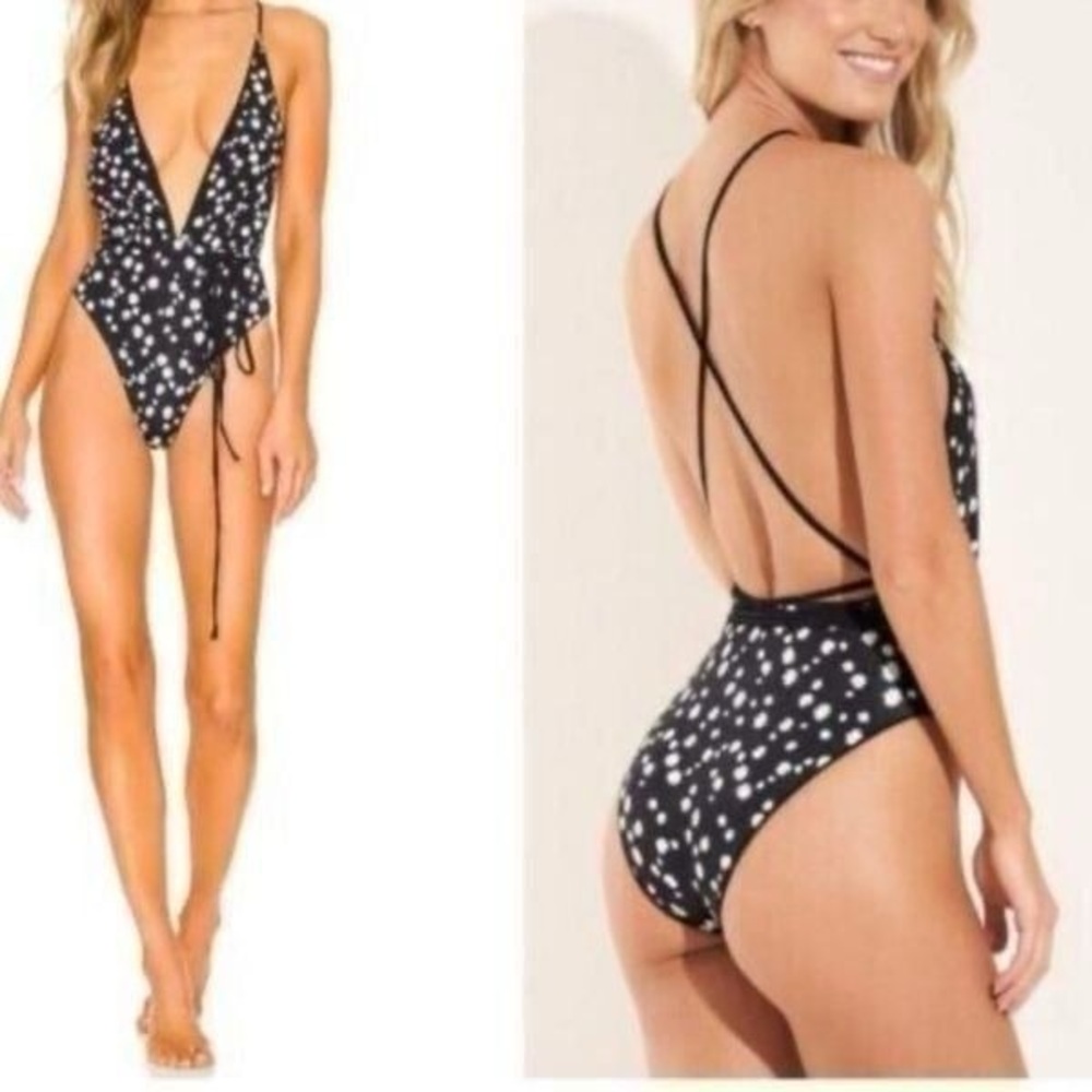 Maaji Black Strappy One Piece Swimsuit